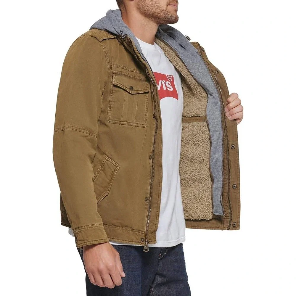 Levi's Men's‎ Washed Cotton Hooded Jacket Size Large